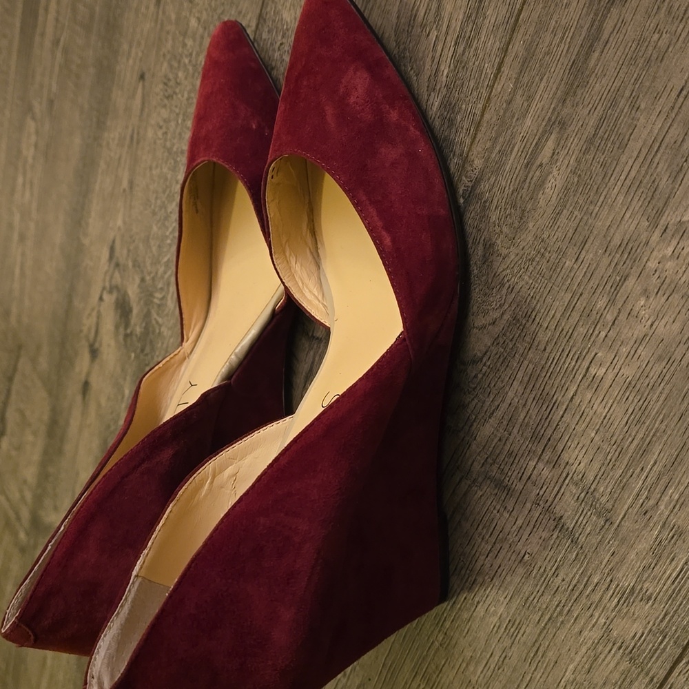 Sole Society Jillian D’Orsay Wedge Shoes In Burgundy - 9 - Picture 4 of 6